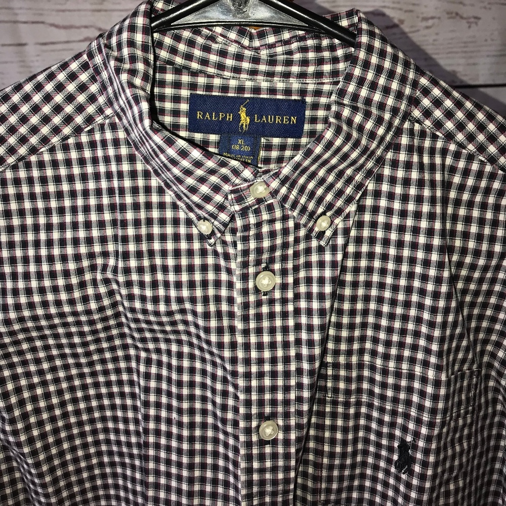 Ralph Lauren Boys XL 18-20 plaid button down shirt